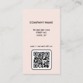 Minimal Pink Your Logo QR Code Visitekaartje (Achterkant)