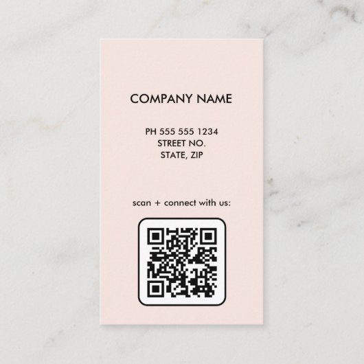 Minimal Pink Your Logo QR Code Visitekaartje (Achterkant)