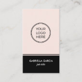 Minimal Pink Your Logo QR Code Visitekaartje (Voorkant)