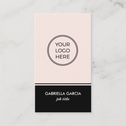 Minimal Pink Your Logo QR Code Visitekaartje (Voorkant)