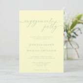 Minimal Pistachio & Cream Elegant Engagement Party Kaart (Staand voorkant)