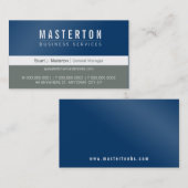 MINIMAL plain eenvoudige corporate royal blauw gri Visitekaartje (Voorkant / Achterkant)