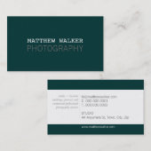 MINIMAL plain modern smart donker blauwgroen groen Visitekaartje (Voorkant / Achterkant)