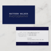 MINIMAL plain moderne slimme donkere marine blauw  Visitekaartje (Voorkant / Achterkant)