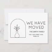 Minimal Plant Zwart nieuwe woning verhuizen aankon Aankondiging (Voorkant)