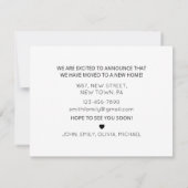 Minimal Plant Zwart nieuwe woning verhuizen aankon Aankondiging (Achterkant)