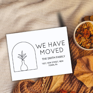 Minimal Plant Zwart nieuwe woning verhuizen aankon Aankondiging