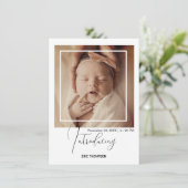 Minimal Polaroid Photo Frame Birth Announcement  Aankondiging (Staand voorkant)