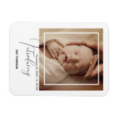 Minimal Polaroid Photo Frame Birth Announcement  Magneet (Horizontaal)