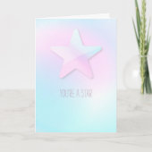 Minimal Pretty Custom Message Star Pastel Rainbow Kaart (Voorkant)