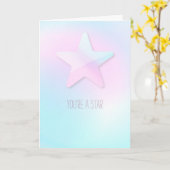 Minimal Pretty Custom Message Star Pastel Rainbow Kaart (Gele Bloem)