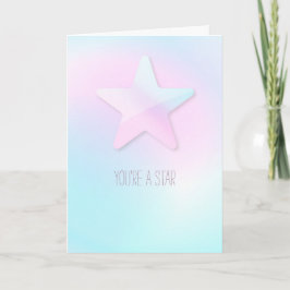Minimal Pretty Custom Message Star Pastel Rainbow Kaart