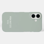 Minimal Prioritize You Quote Ash Colour Case-Mate iPhone Case (Achterkant (horizontaal))