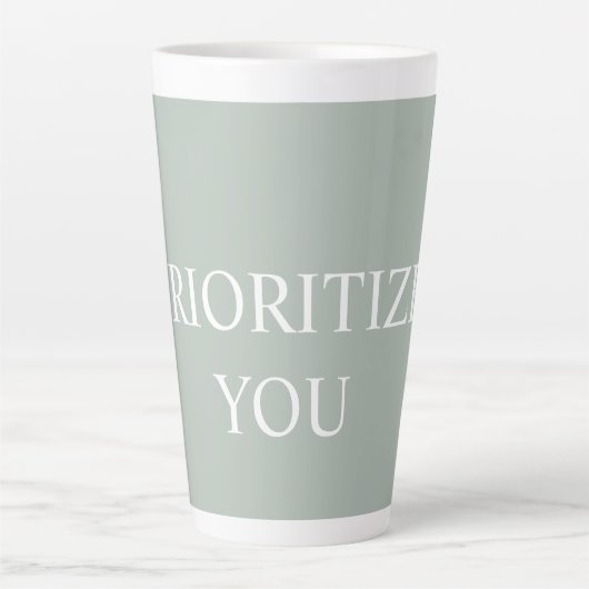 Minimal Prioritize You Quote Ash Colour Latte Mok (Voorkant)