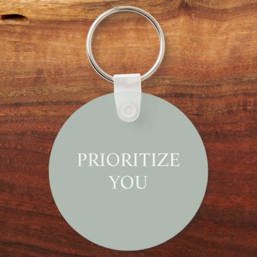 Minimal Prioritize You Quote Ash Colour Sleutelhanger (Achterkant)
