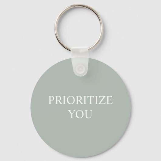 Minimal Prioritize You Quote Ash Colour Sleutelhanger (Achterkant)