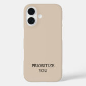 Minimal Prioritize You Quote Beige  Case-Mate iPhone Case (Achterkant)