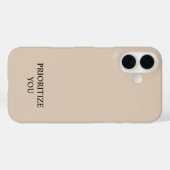 Minimal Prioritize You Quote Beige  Case-Mate iPhone Case (Achterkant (horizontaal))