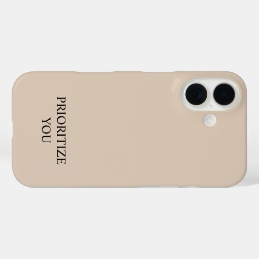 Minimal Prioritize You Quote Beige  Case-Mate iPhone Case (Achterkant (horizontaal))