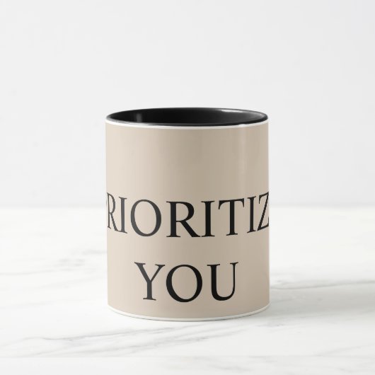 Minimal Prioritize You Quote beige Mok (Midden)