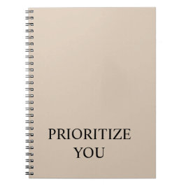 Minimal Prioritize You Quote Beige Notitieboek