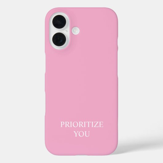 Minimal Prioritize You Quote Dusty Rose Pink Case-Mate iPhone Case (Achterkant)