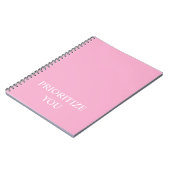 Minimal Prioritize You Quote Dusty Rose Pink Notitieboek (Linkerzijde)