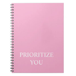 Minimal Prioritize You Quote Dusty Rose Pink Notitieboek