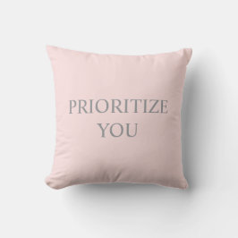 Minimal Prioritize You Quote pastel pink Kussen
