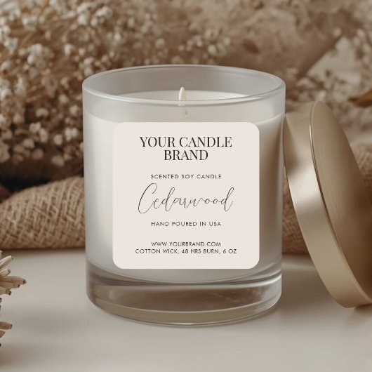 Minimal professional candle product label