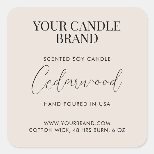 Minimal professional candle product label (Voorkant)