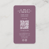 Minimal Professional Dusty Mauve Pink Therapist Visitekaartje (Achterkant)