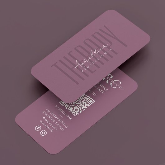 Minimal Professional Dusty Mauve Pink Therapist Visitekaartje