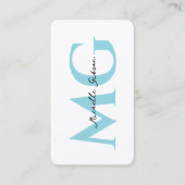 Minimal Professional Egg Blue Initialen Modern Visitekaartje (Voorkant)