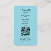 Minimal Professional Egg Blue Initialen Modern Visitekaartje (Achterkant)