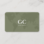 Minimal Professional Global Wereldkaart Sage Green Visitekaartje (Voorkant)