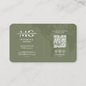 Minimal Professional Global Wereldkaart Sage Green Visitekaartje (Achterkant)