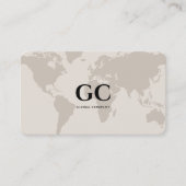 Minimal Professional Networking World Map Sand Visitekaartje (Voorkant)