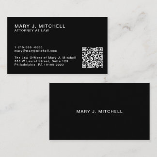 Minimal Professional QR Code Black Visitekaartje