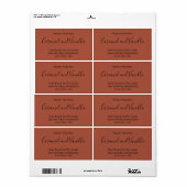 Minimal Professional Terracotta Boho  Etiket (Full Sheet)