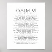 Minimal Psalm 91 Over My Family Christian  Poster (Voorkant)