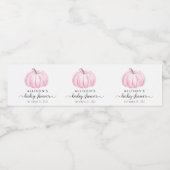 Minimal Pumpkin Waterverf Schattige Baby Girl Show Waterfles Etiket (Enkel label)