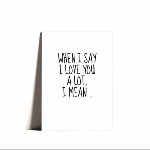 Minimal Punny Ik hou van je veel Valentijnse Kaart