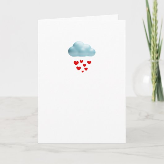 Minimal Punny Rain Valentijnse Kaart (Voorkant)