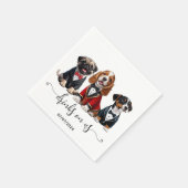 Minimal Puppies Trio Drinken op Amerikaanse honden Servet (Hoek)