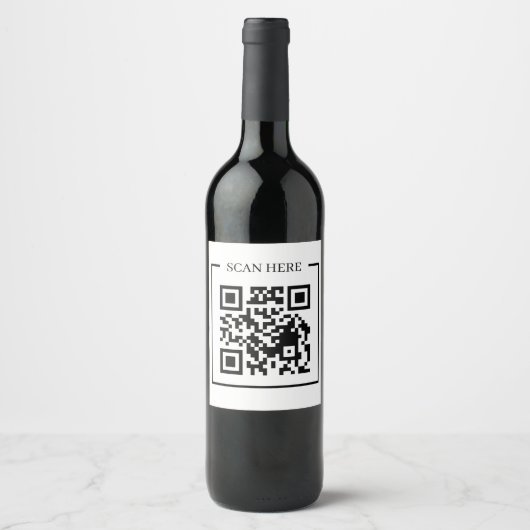 Minimal QR Code Scan Me Business Promo label Wijn Etiket (Voorkant)