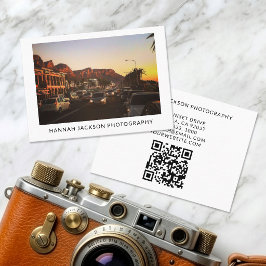 Minimal QR Code Vintage Photographer Visitekaartje