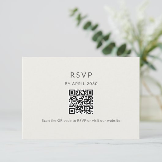 Minimal QR RSVP Wedding Card (Staand voorkant)