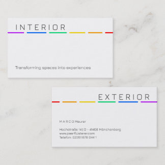 Minimal Rainbow Business Card with Pride Colors Visitekaartje