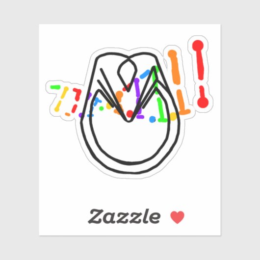 Minimal Rainbow DNA & Horse Hoof Vinyl Sticker (Vel)